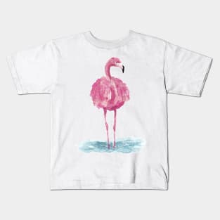 Watercolor pink flamingo Kids T-Shirt